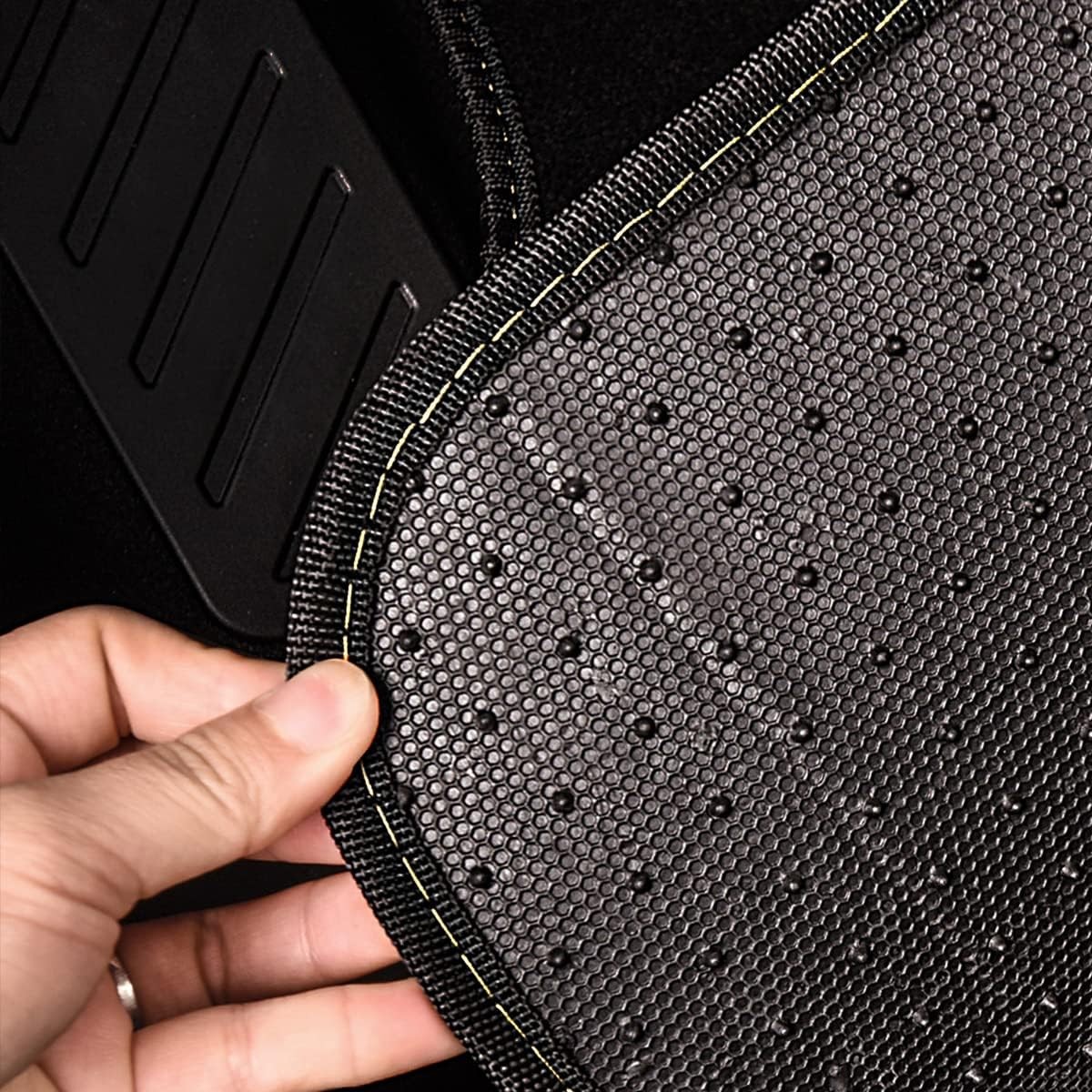 CAR PASS Waterproof Universal Fit Car Floor Mats, Faux Leather Car Carpet Mats,