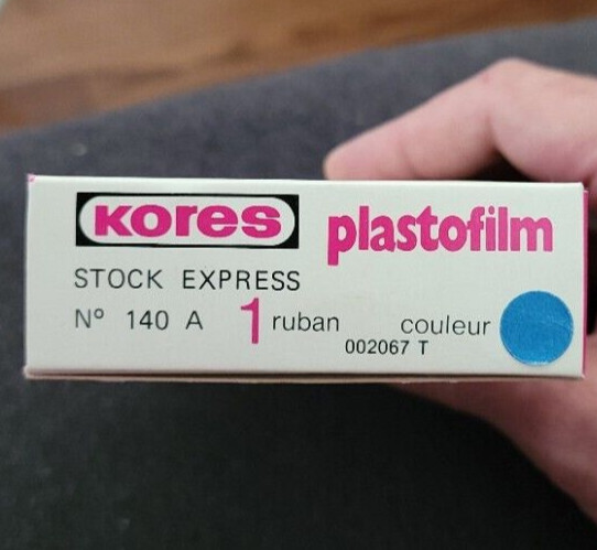 Kores Plastofilm No 140A in box BLUE, RED, or BLACK