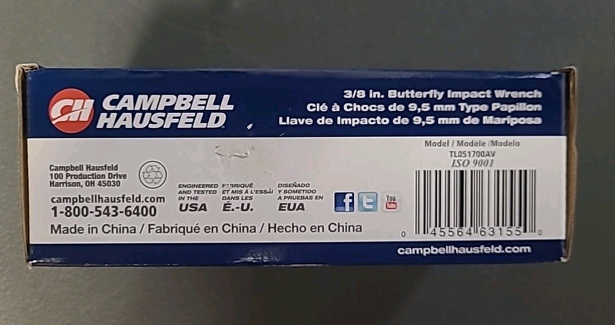 Campbell Hausfeld 3/8″ Butterfly Impact Wrench (TL0517)