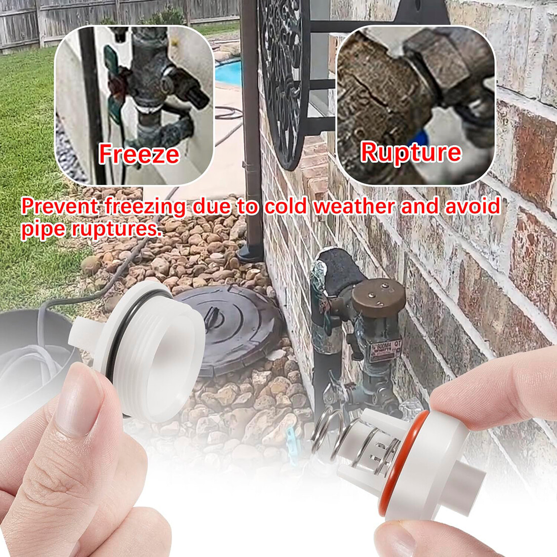 For Watts 0887726 800M4QT 800M4FR 1/2in 3/4in Freeze Resistant Retrofit Vent Kit