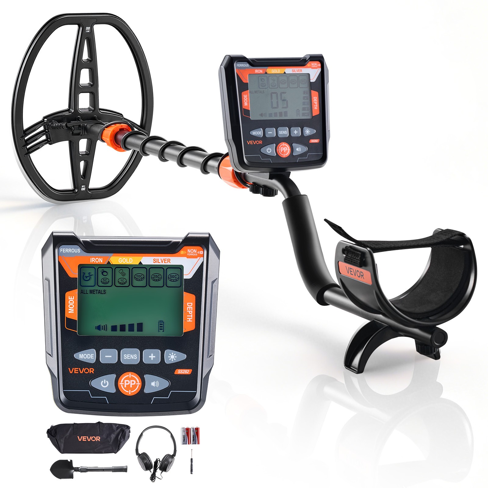 VEVOR Metal Detector for Adults 10″ Professional Gold Detector Waterproof Coil