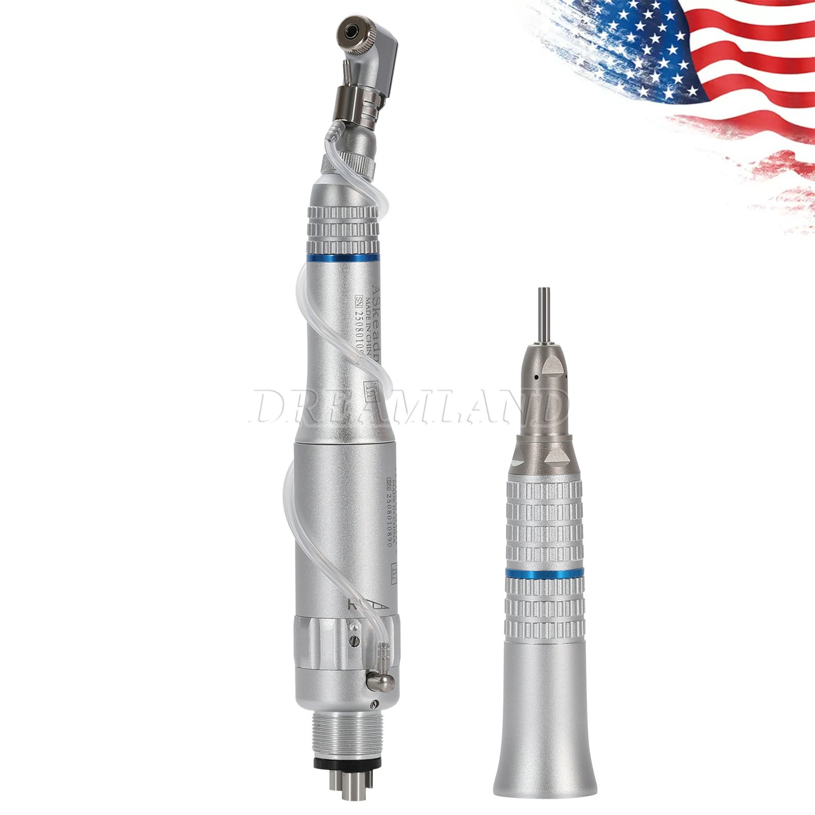SEASKY Dental Slow Low Speed Handpiece Straight Contra Angle Air Motor 4/2Holes