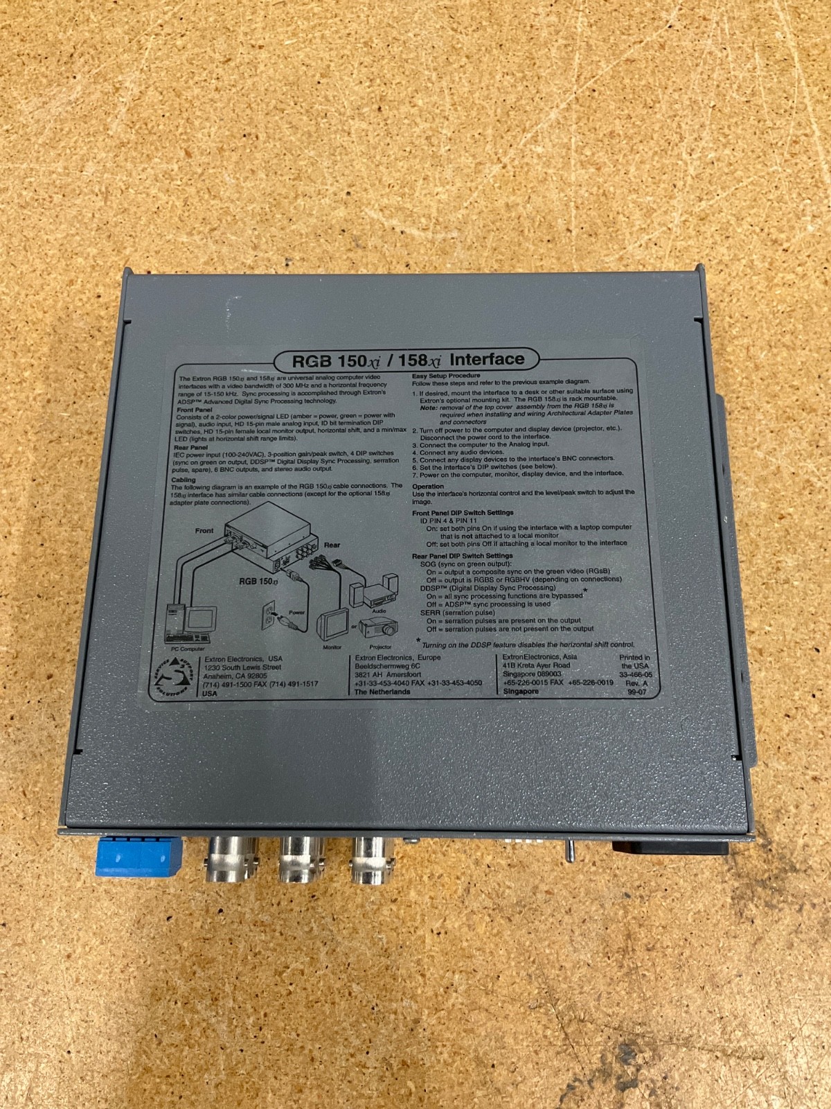 EXTRON RGB 150xi UNIVERSAL15-PIN HD INPUT COMPUTER INTERFACE