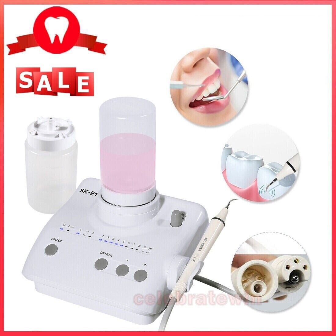 Ultrasonic Piezo Dental Scaler Handpiece 2*Bottle LED/NO-LED Fit EMS Cavitron