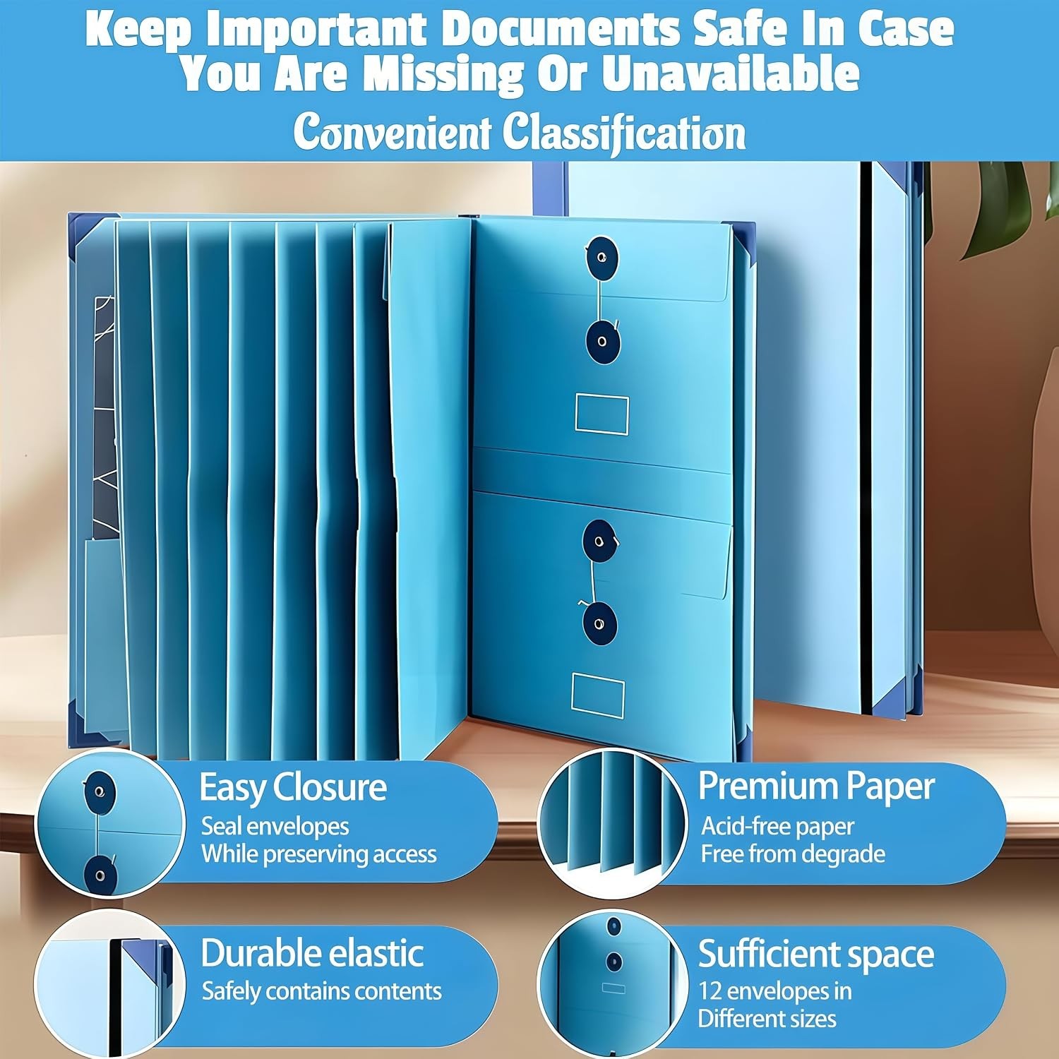 Important Document Organizer for Family Records, Home Filing System with Tabs