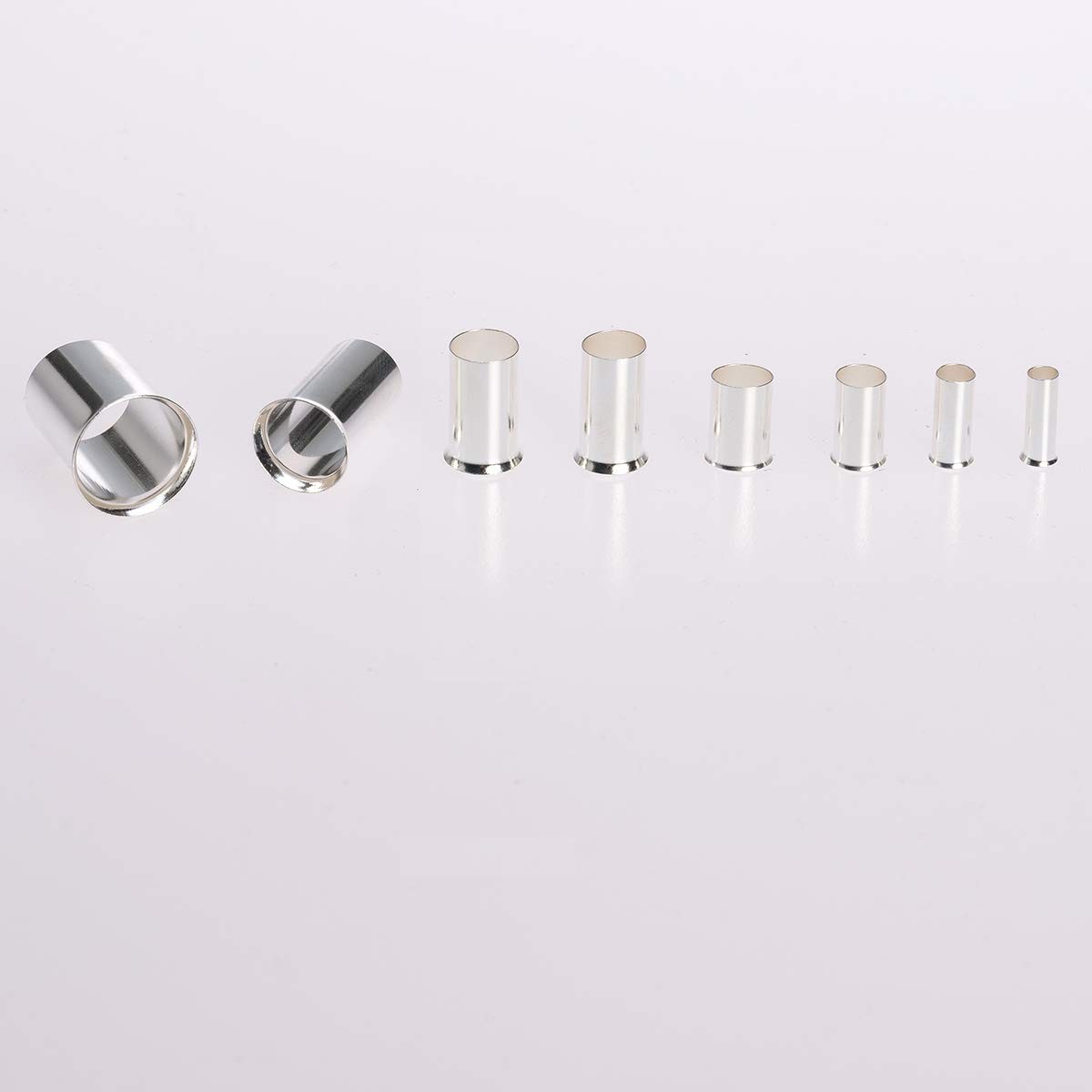 300Pcs 12 10 8 6 4 2 1/0 2/0 Wire Ferrule Tinned Copper Crimp Silver