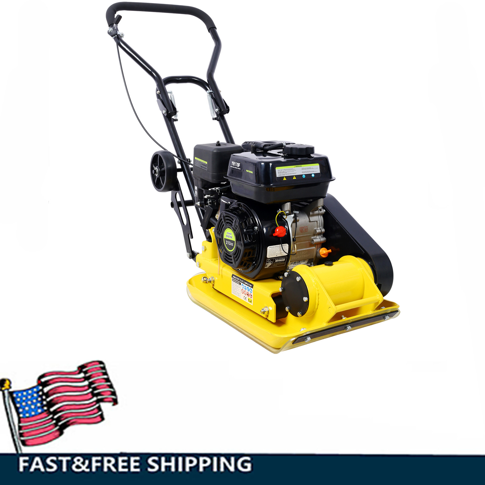 Plate Compactor Plate Tamper 7HP Walk-Behind Rammer 4-Stroke Gasoline Engine