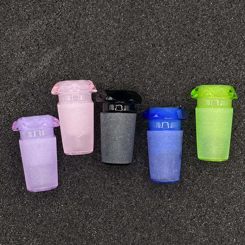 Color Faceted 14mm Male To 10mm Female Glass Adapter