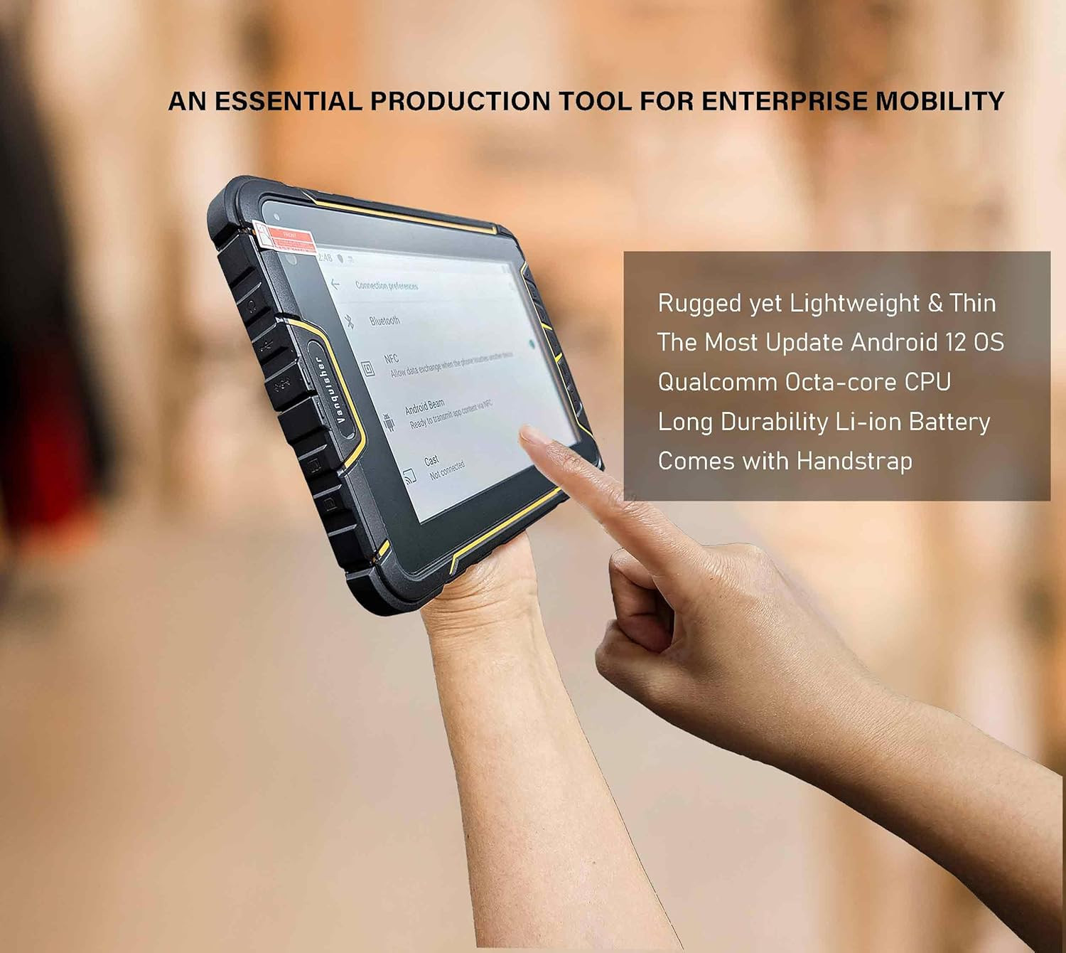 Rugged Industrial Tablet PC Android Barcode Scanner | with Honeywell 2D Bar Scan