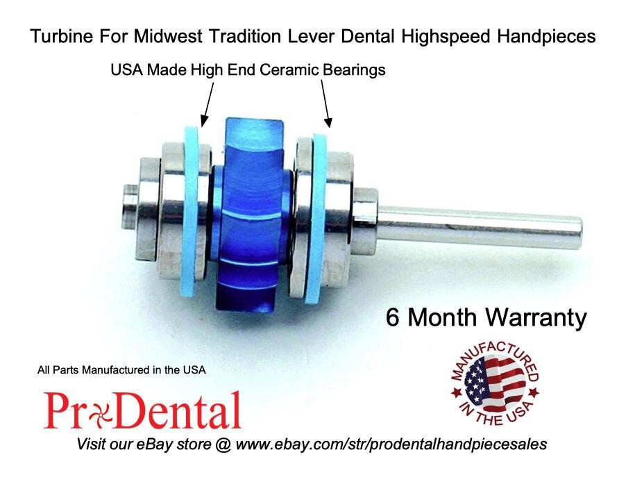 Midwest Tradition Non Fiber-Optic Push Button Highspeed Dental Handpiece