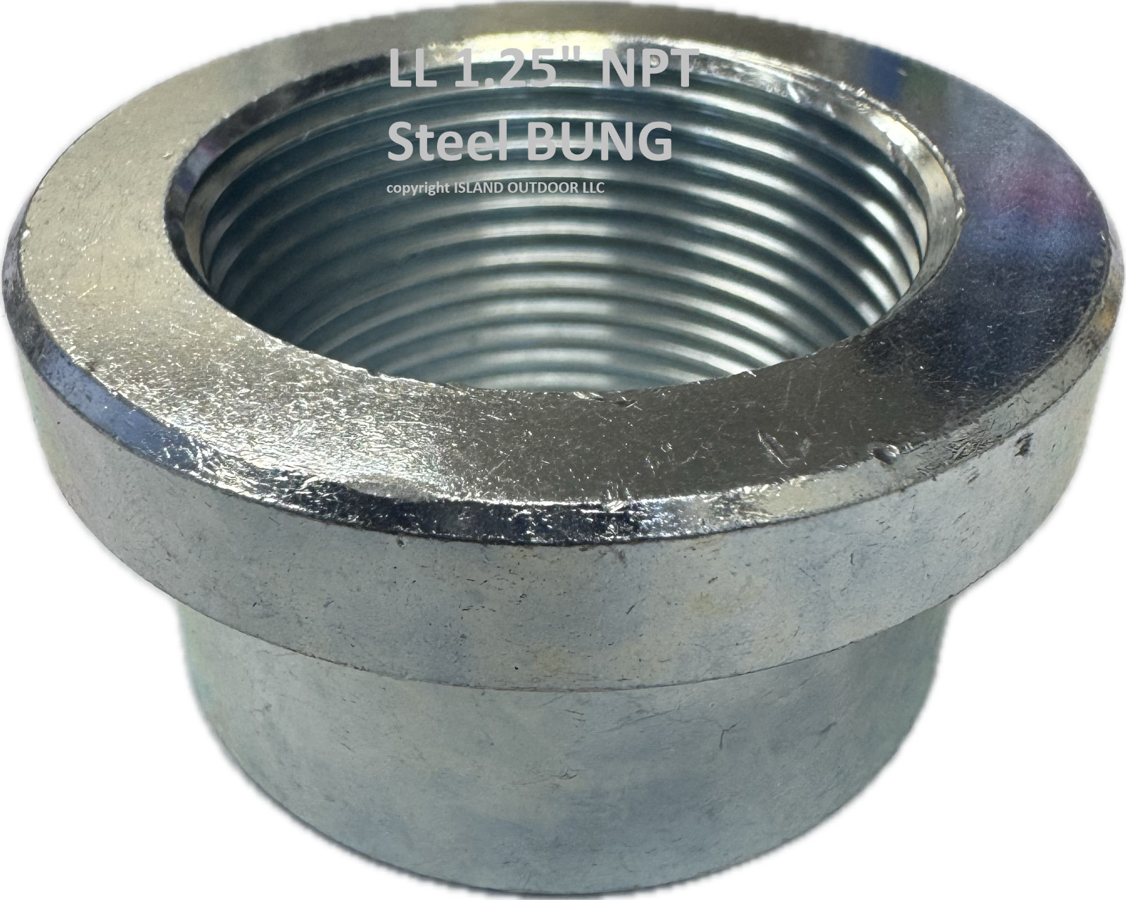 1.25” NPT Steel Stepped Bung, Female Weldable Bung – Steel – 1-1/4 inch NPT
