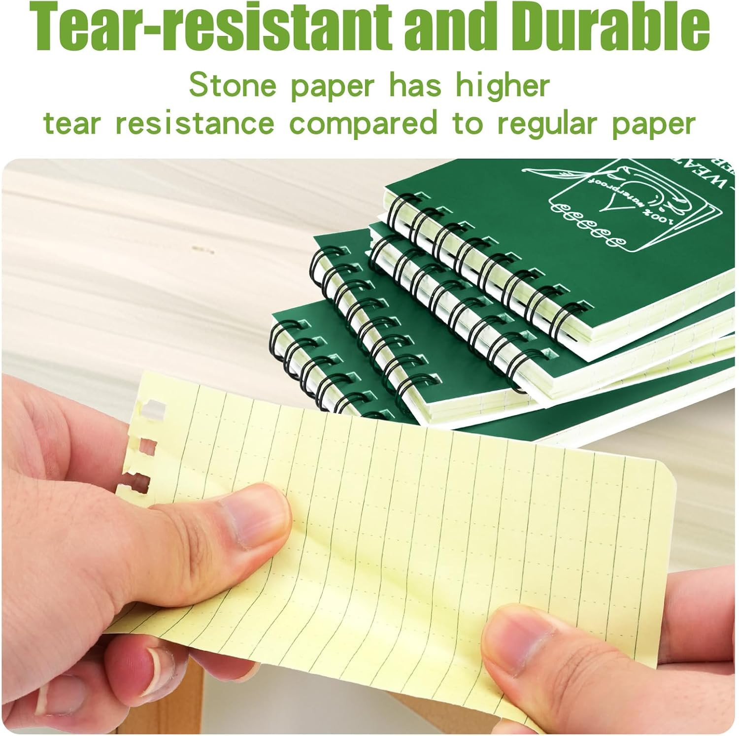 Waterproof Pocket Notebooks with Pens, 3X5 Mini Notepad All Weather Top-Spiral M