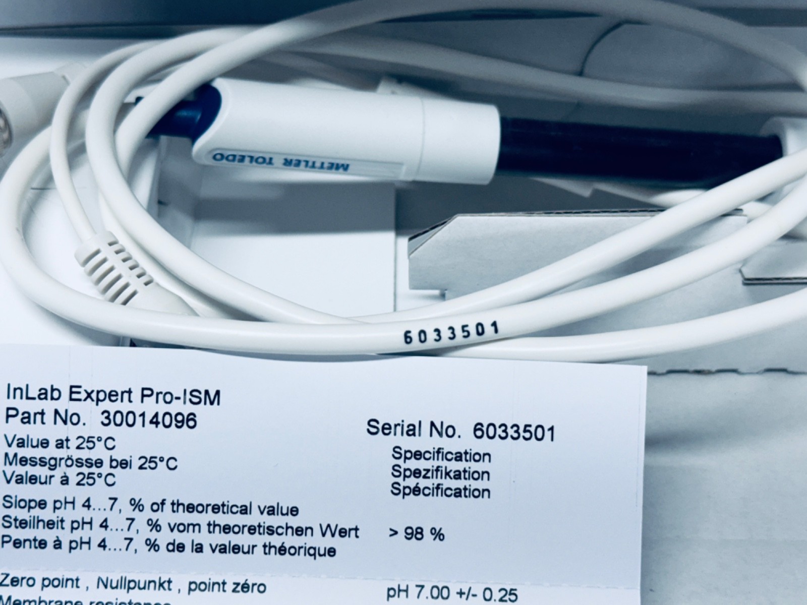 METTLER TOLEDO 3-in-1 pH Electrode InLab Expert Pro-ISM Probe 30014096 NEW