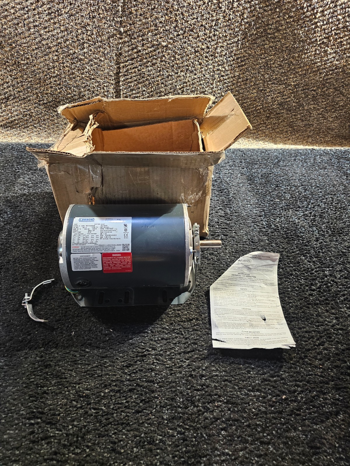 Leeson 056T17D5332 Fan and Blower Motor 1 Speed, Open Drip Proof, 2/1.50 HP, 3Ph