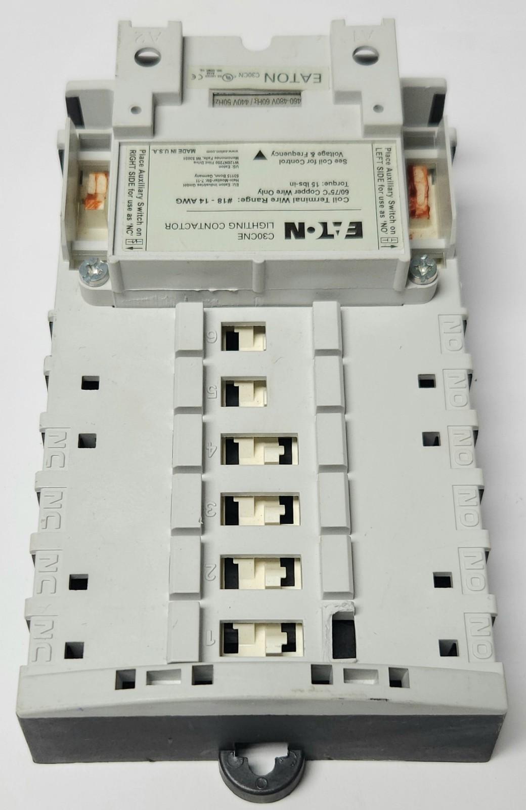 EATON C30CNE 460 480 VAC Lighting Contactor Electrically Held UP TO 12 Poles C30