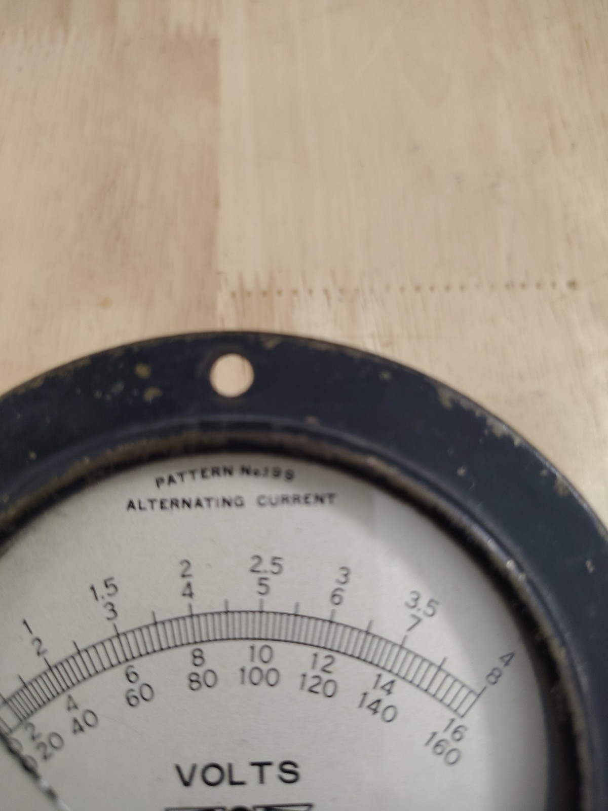Vintage Jewell ElectricalAC Volts Panel Meter Pattern No 199 Measures 0-160 VAC