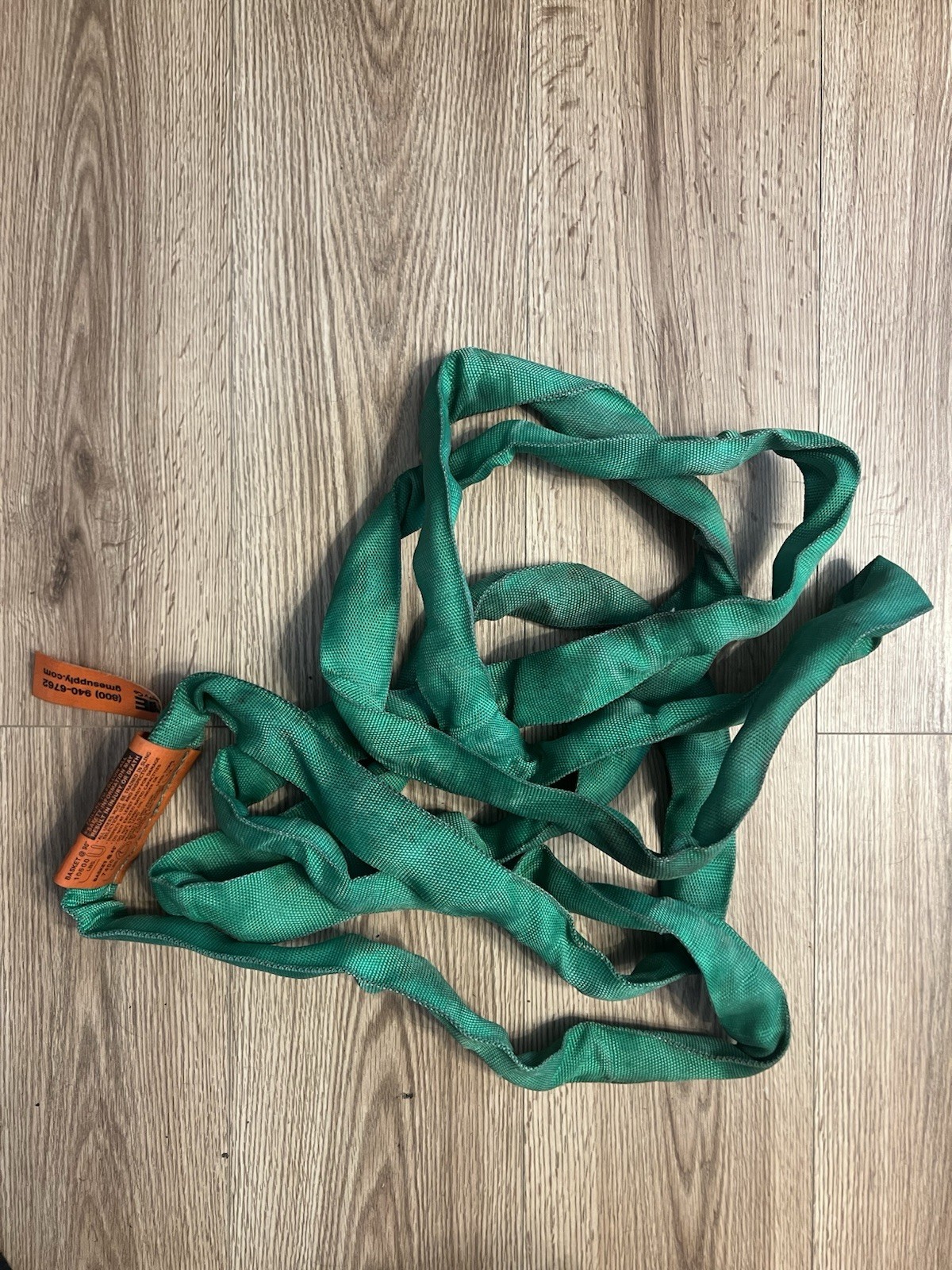 Lift-All Tuflex EN60X8 Endless Round Sling, 8 ft L, 5300 lb, Polyester, Green