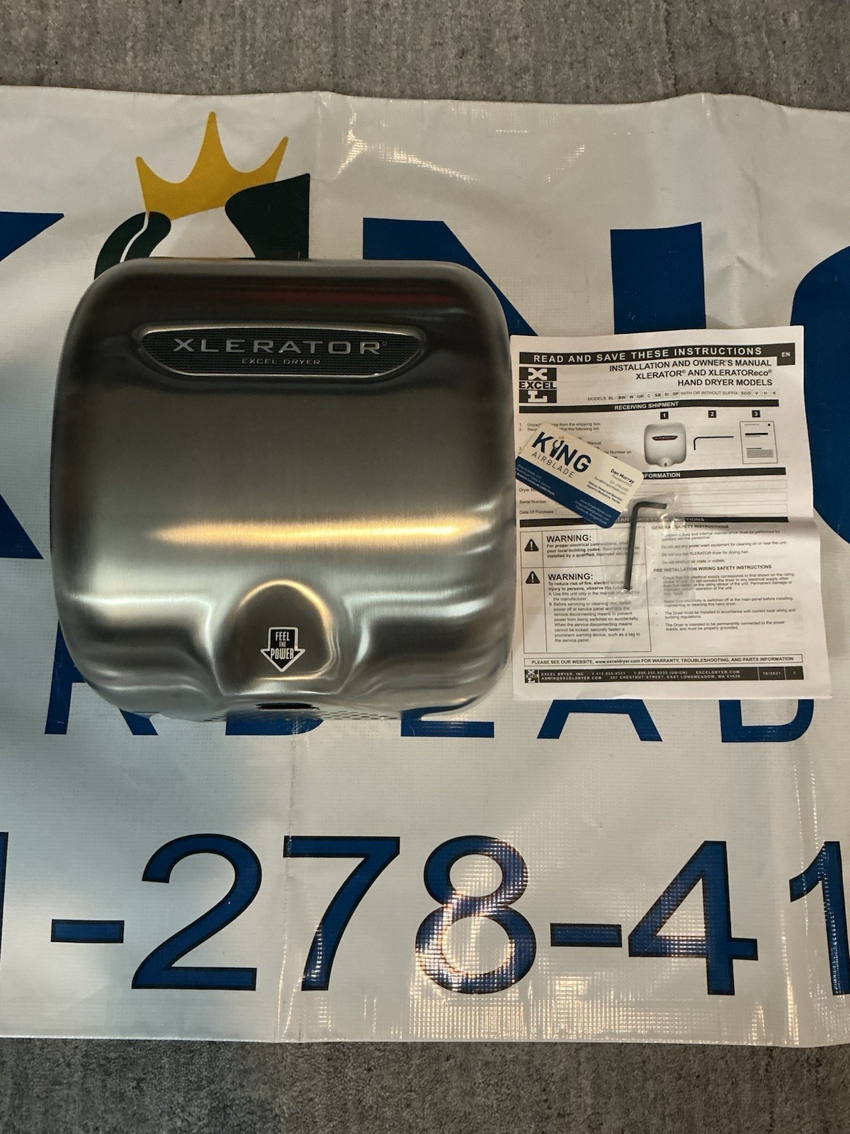 EXCEL XL-SB XLERATOR HAND DRYER BRUSHED STAINLESS WALL BLOWER XL SB C 110-120v