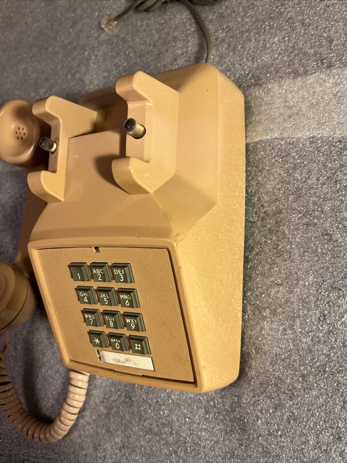 ITT RFC-SLT Light Beige Vintage Push-button Dial Defense Telephone (Tested)