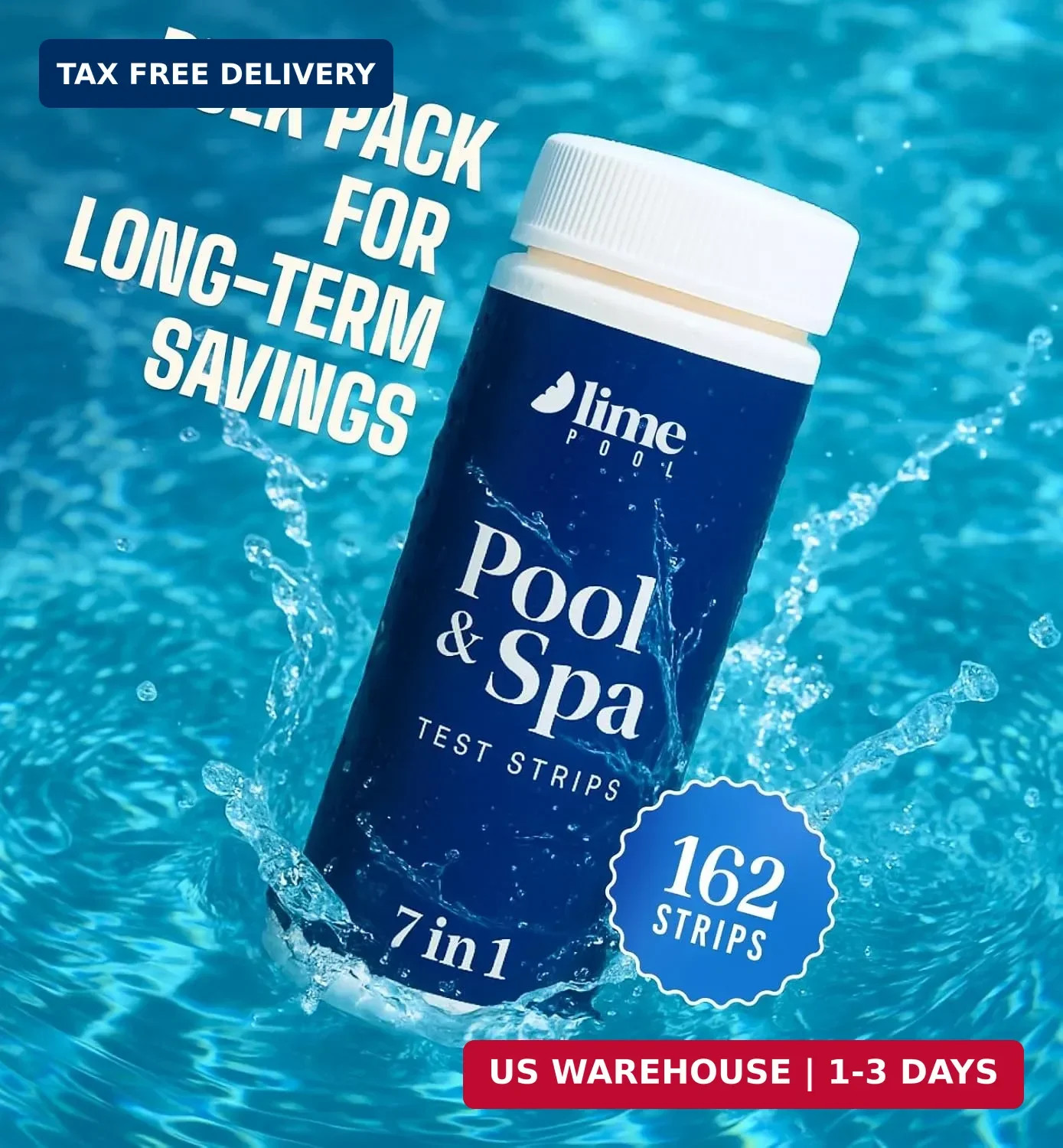 162 Pcs 7-Way Hot Tub, Spa & Pool Test Strips – Accurate Readings in 15 Seconds