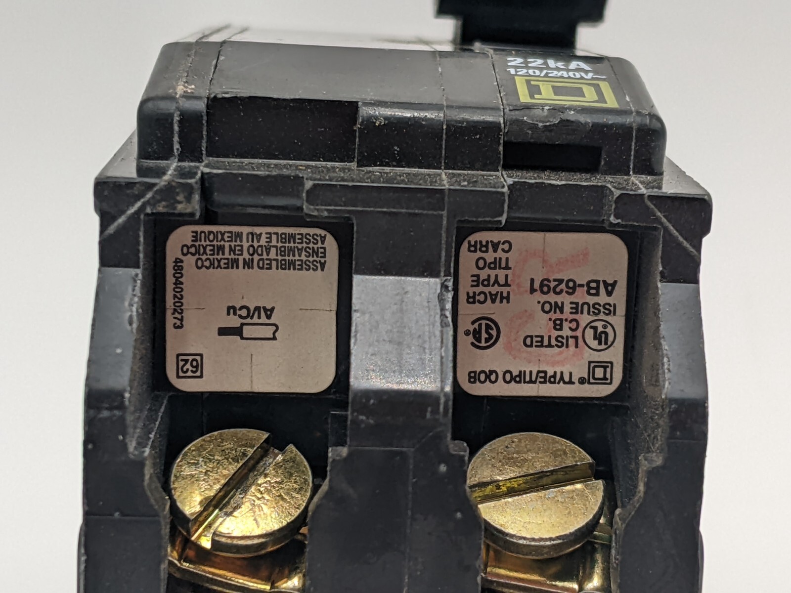 Square D QOB230VH Bolt-On Circuit Breaker 30A 240V 22kA 2P 1PH QOB Used 30 AMP