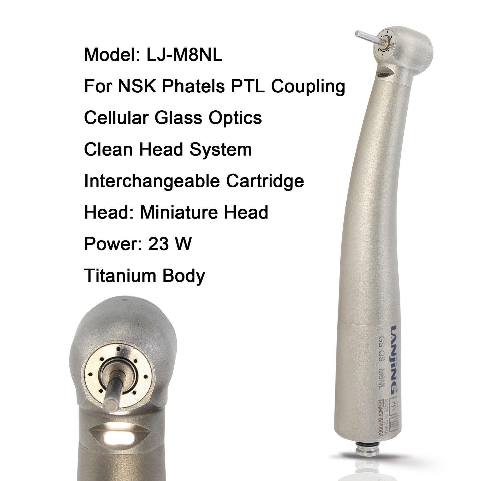 BEING Dental Turbine High Speed Fiber Optic Handpiece NSK Coupler 4 Hole 6 Pin
