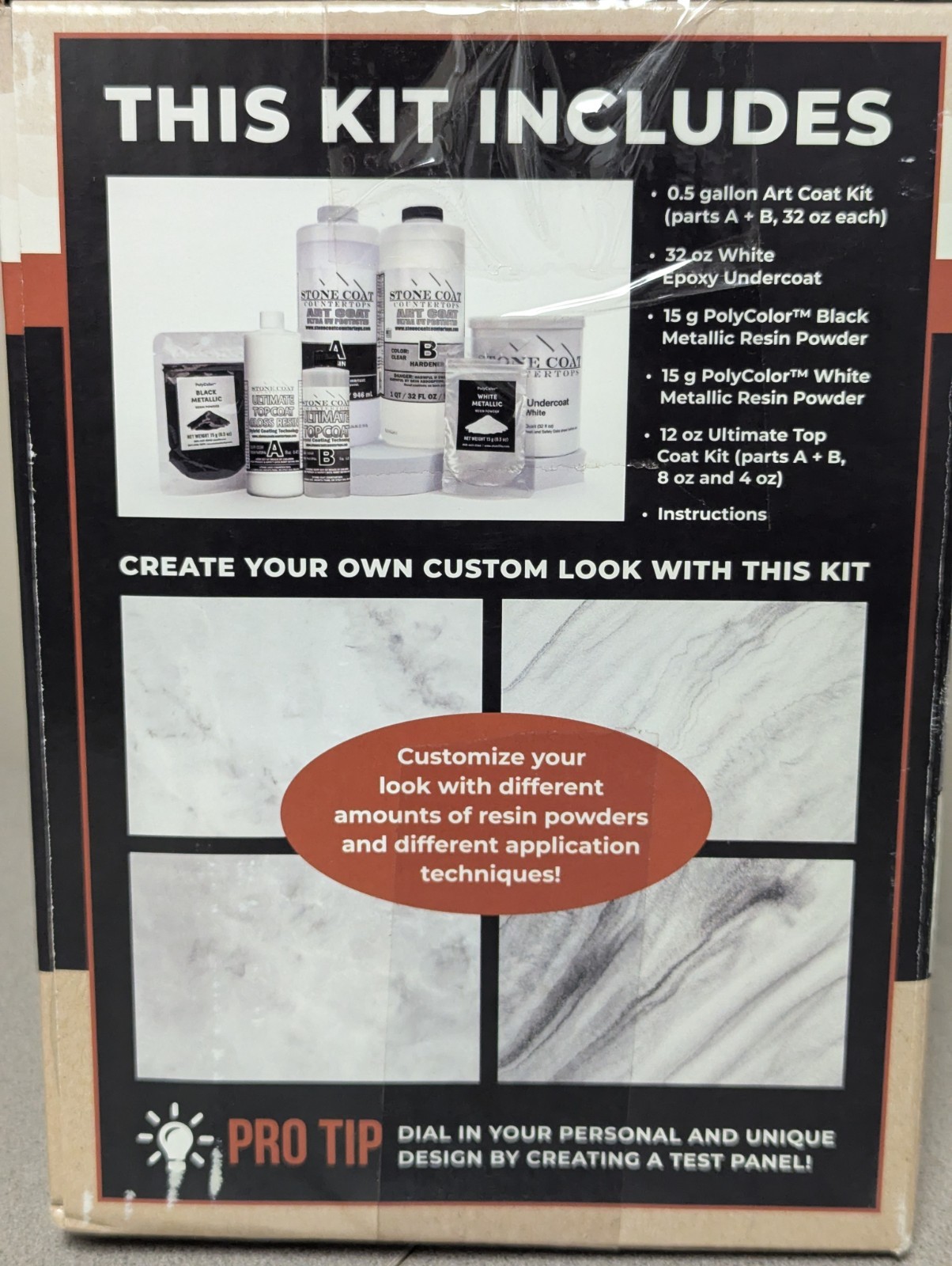 Stone Coat Countertops Carrara Marble Epoxy DIY Resin Kit 20 sq ft Gloss Finish