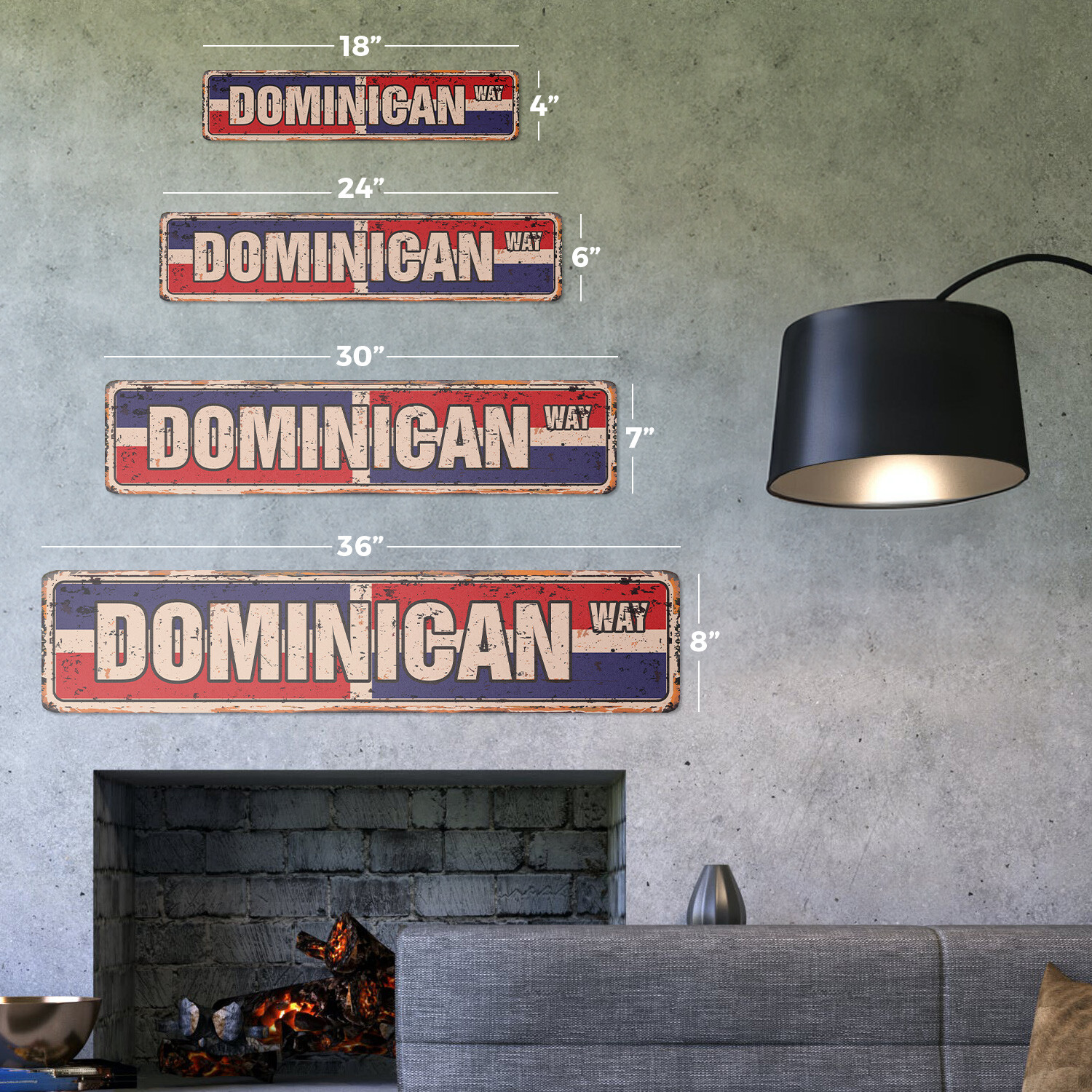 DOMINICAN FLAG Vintage Street Sign republic national nation pride country
