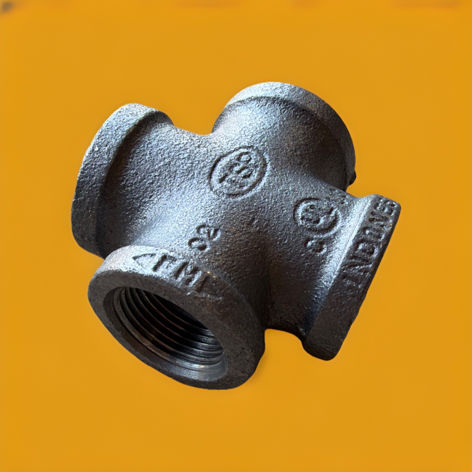 🔥3/4″ Black Malleable Iron Cross Pipe Fitting 4-Way Threaded Cross ~ 5 Units🔥