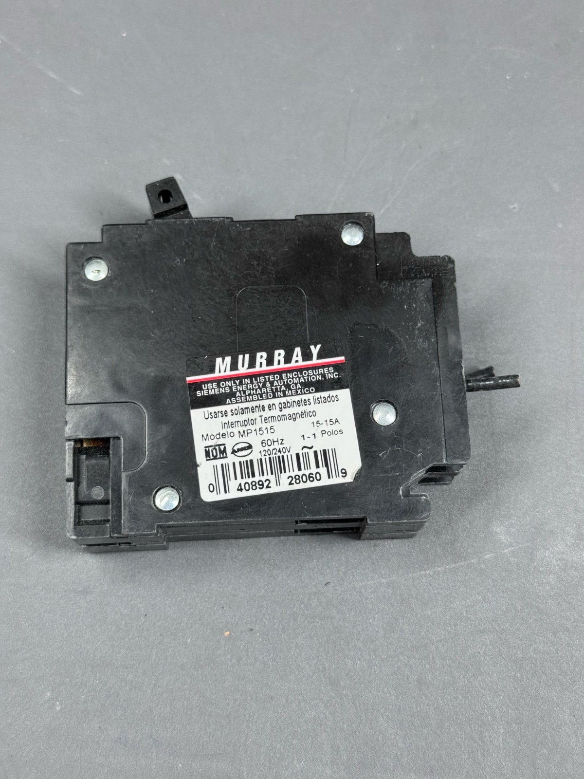 Murray MP1515 MH-T 15/15A Twin Tandem Duplex Circuit Breaker 120/240V Type MH-T