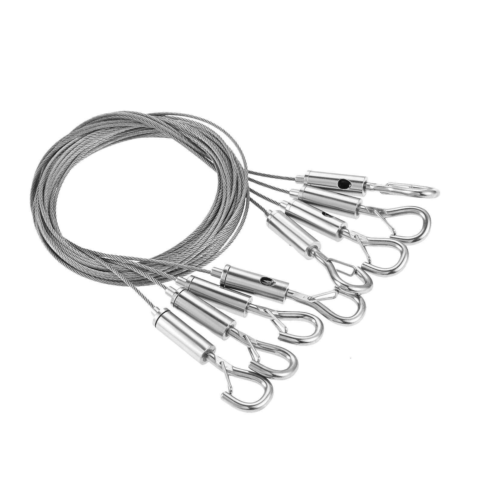 4Pcs Stainless Steel Rope Adjustable Picture Hanging Wire Kit 6.6FT Heavy Duty