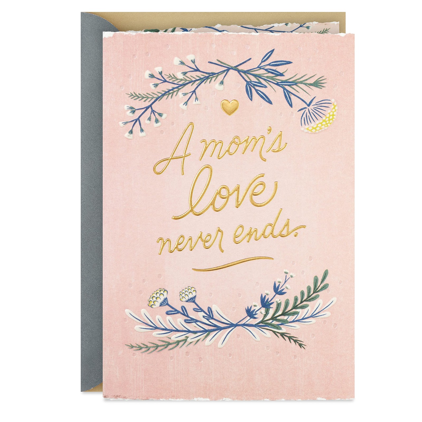 Hallmark Sympathy Card for Loss of 5 x 7.2 inches, A Mom’s Love Never Ends