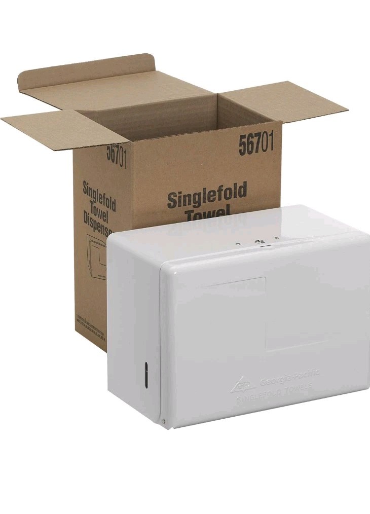 New Georgia Pacific Singlefold Towel Dispenser, Steel, White (GPC56701)