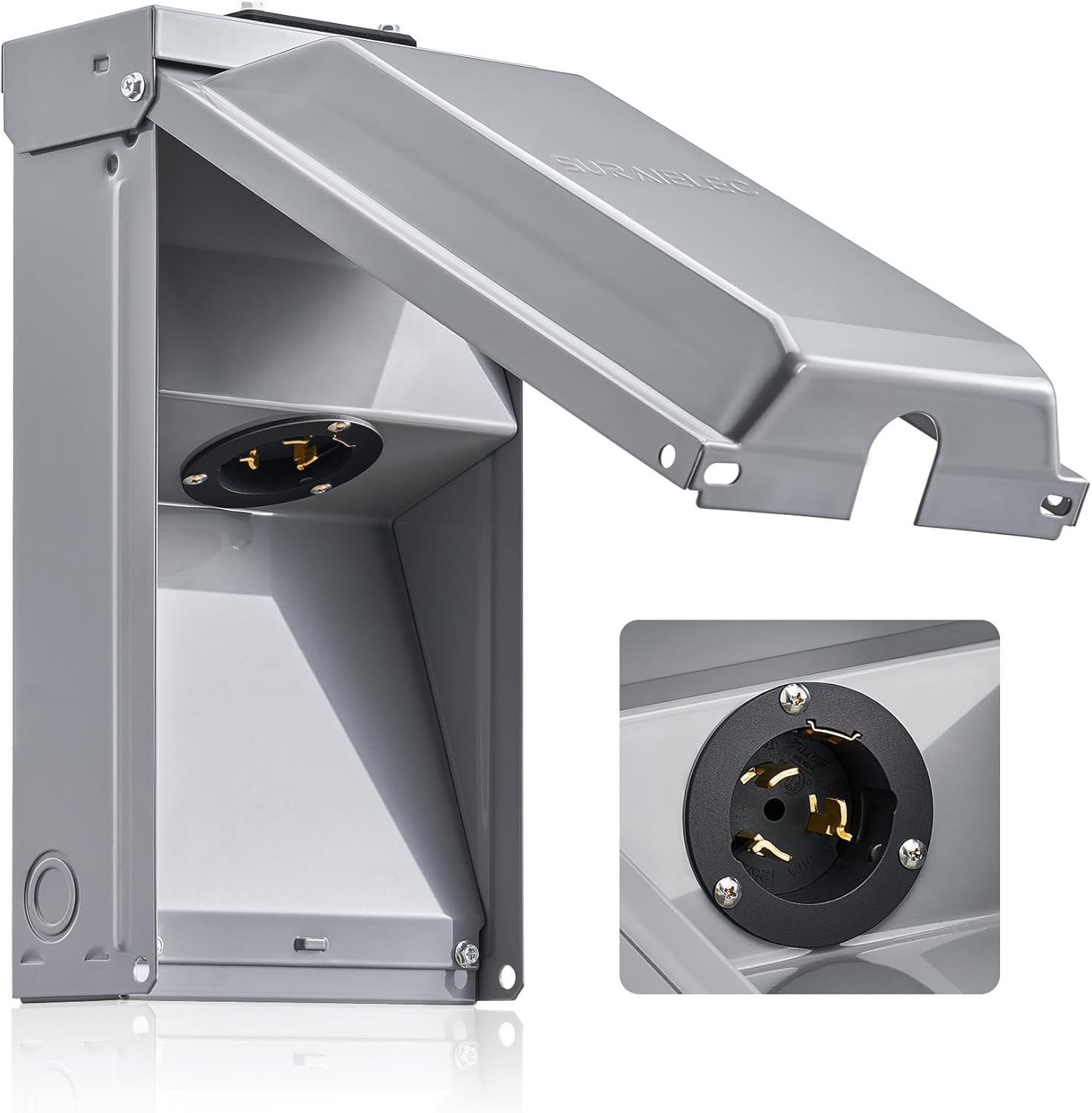 50 Amp Generator Power Inlet Box, NEMA SS2-50P Generator Box for 3-Prong Generat
