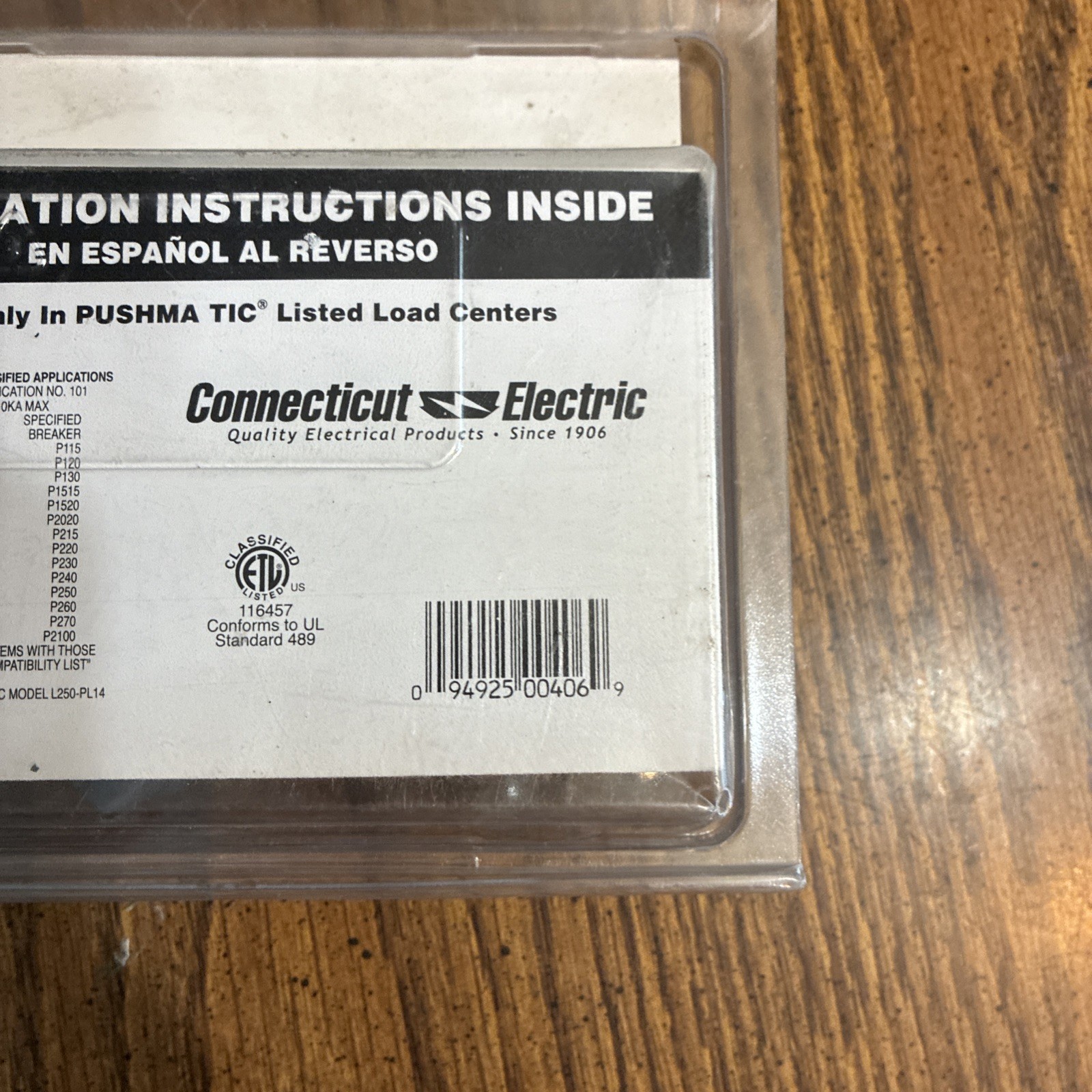 Connecticut Electric Circuit Breaker Type UBIP 2P 30A 10kA 120/240V VPKUBIP230
