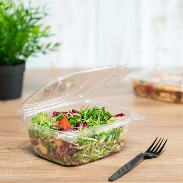 Karat 32 oz PET Plastic Hinged Deli Container – 200 ct, FP-HDC32