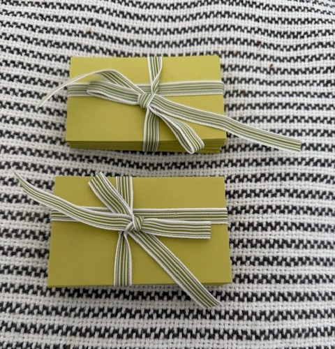 75 Paper Source Chartreuse Business Cards Size 2″ by 3.5″ Heavy Card Stock