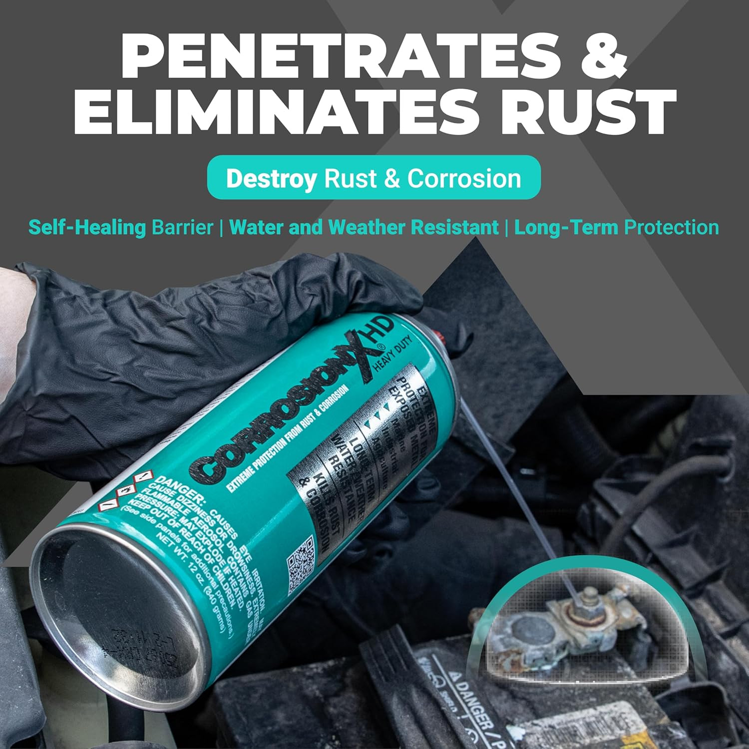 Heavy Duty anti Rust Spray, Dripless Self-Healing Corrosion Inhibitor with Water