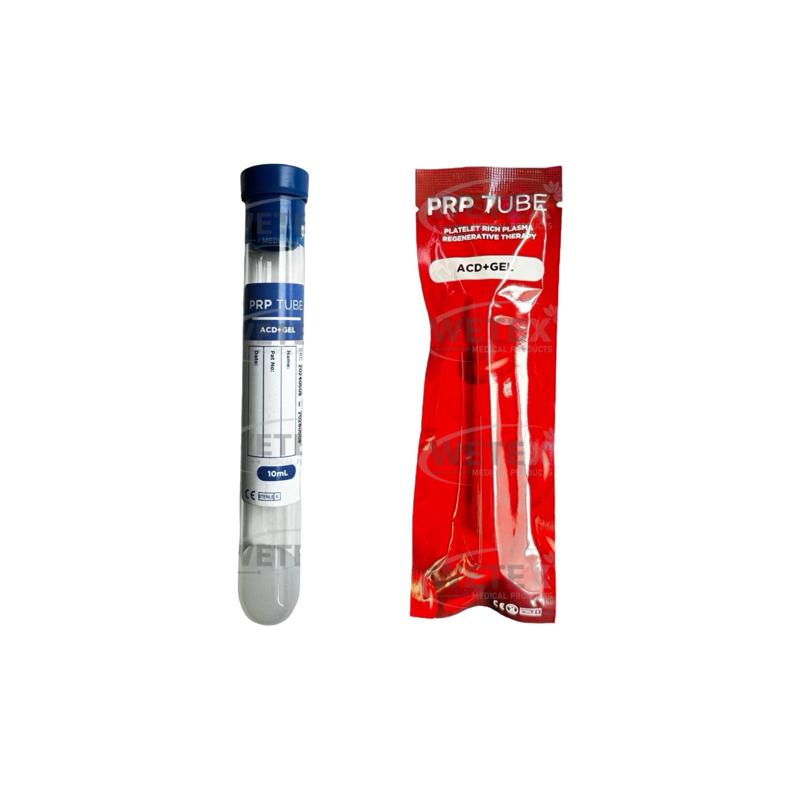 Platelet-Rich Plasma (PRP) Tubes with ACD, Gel Separator, Glass. EXP 05/2026