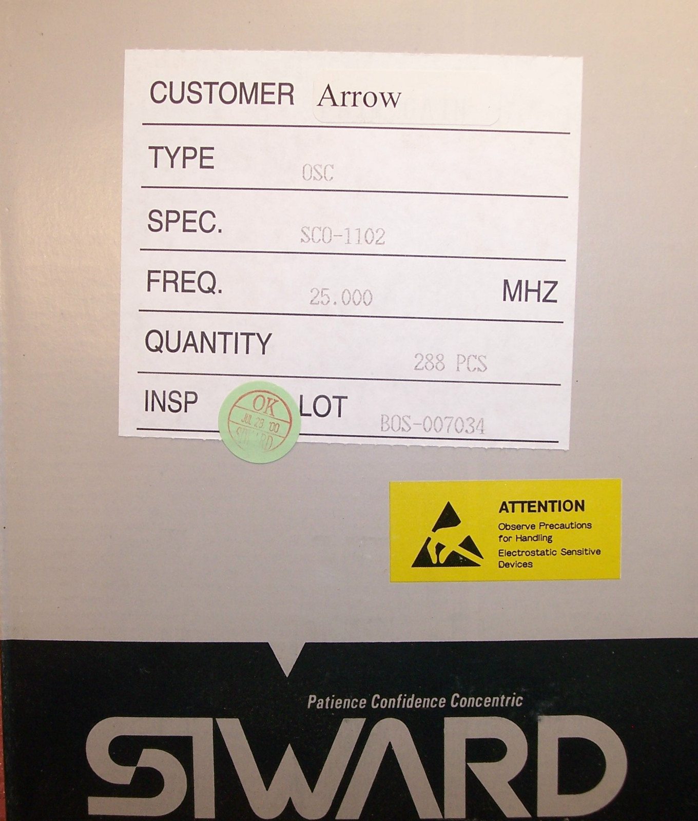 QTY (10) 25 MHz 1/2 SIZE 5V TTL OSCILLATORS SCO-1102-25.000MHz SIWARD