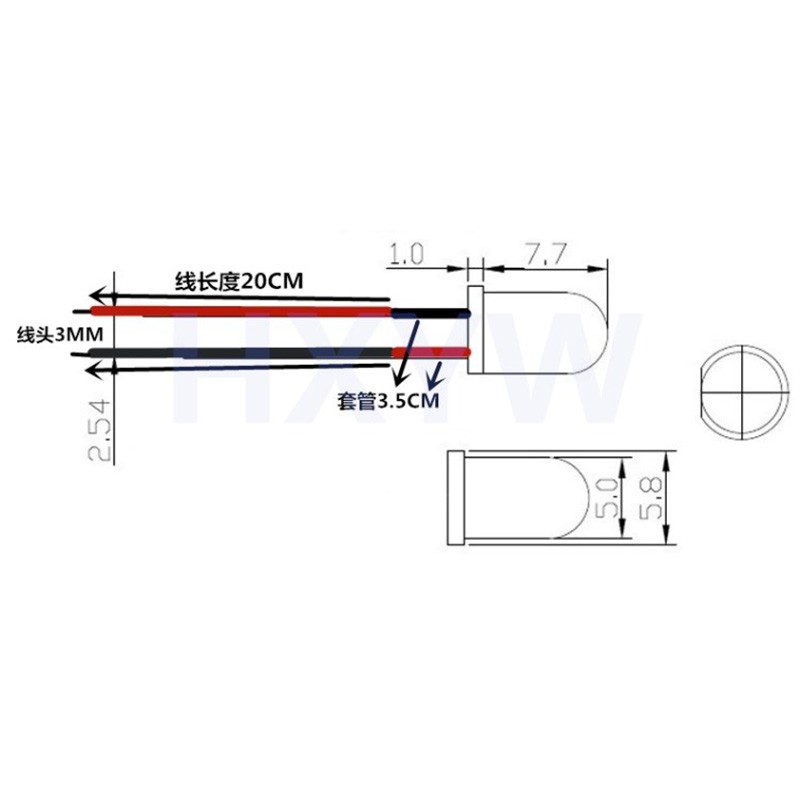 Candle Flicker 3mm 3V 5V 6V 9V 12V 24V 36V 48V Lens Wired LEDS Various Colours
