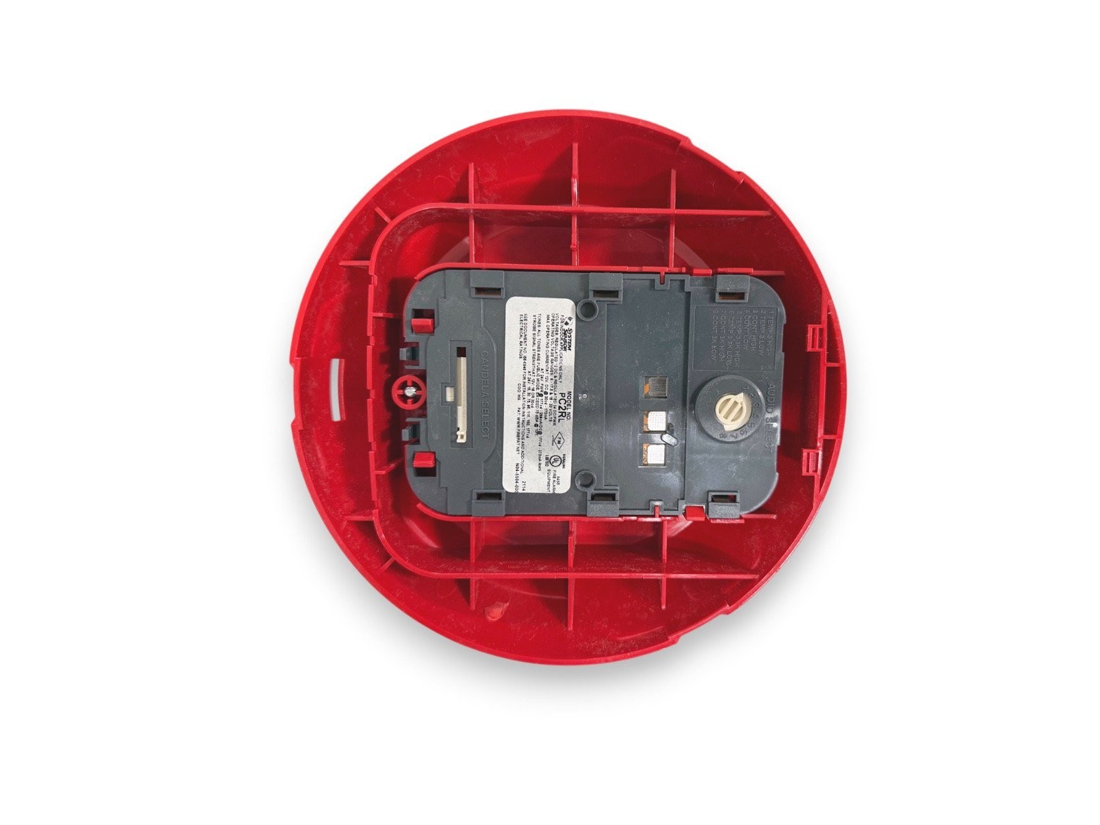 System Sensor PC2RL Fire Alarm Horn Strobe Ceiling Red No Mounting Plate