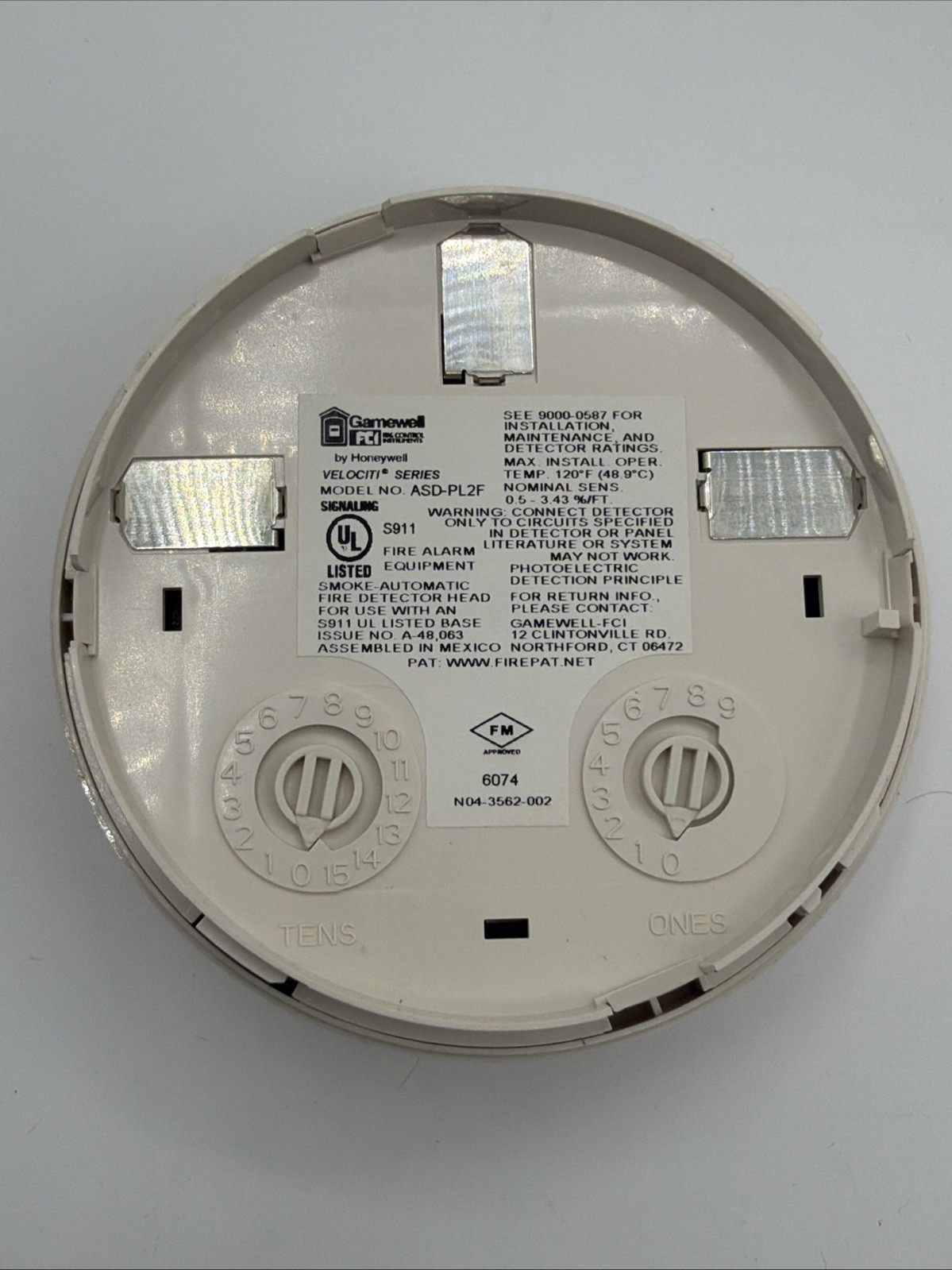 Gamewell-FCI ASD-PL2F Addressable Photoelectric Smoke Detector New US Same Day