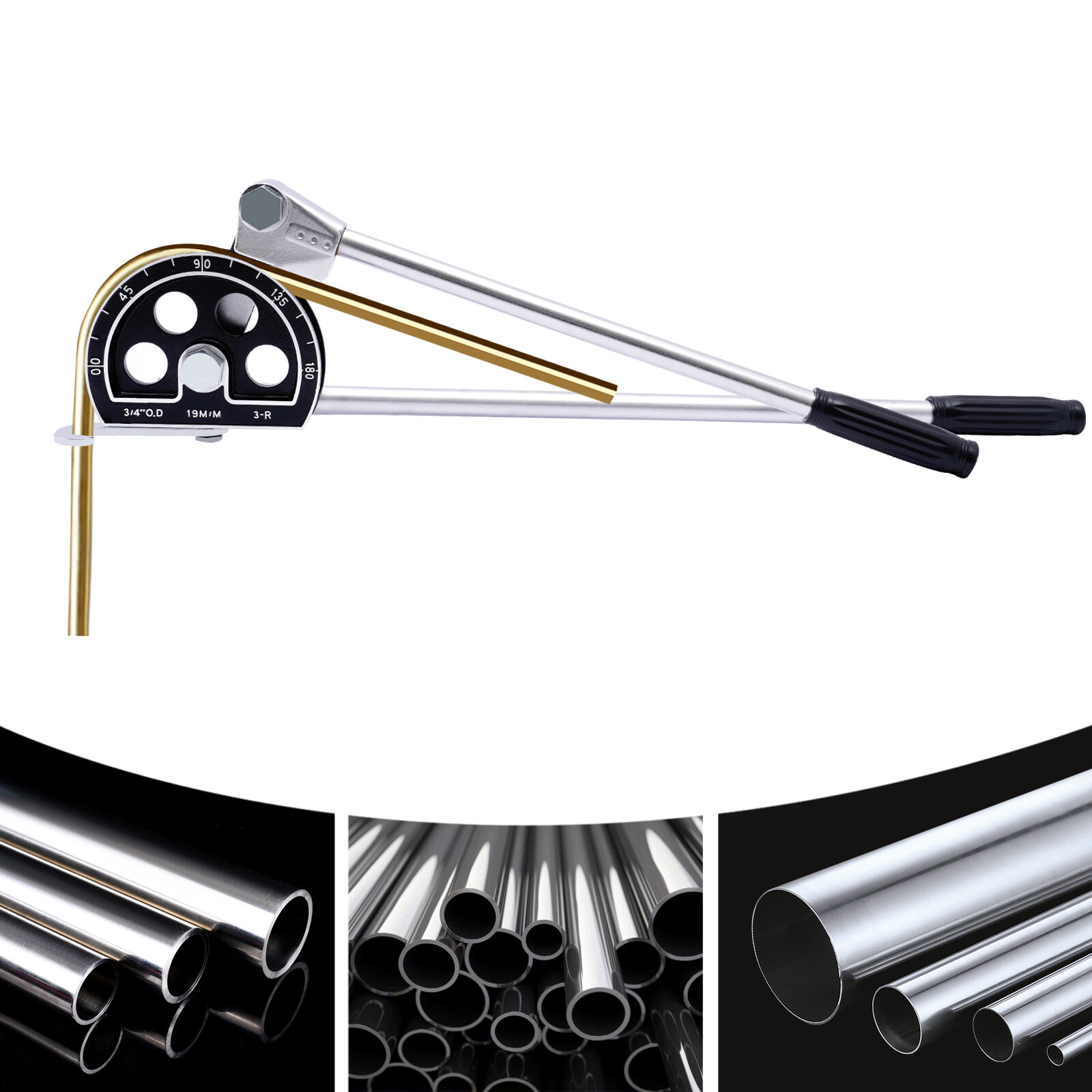 Manual Copper Pipe Bender HVAC Refrigeration Ratcheting Tube Bender 19mm/3/4inch