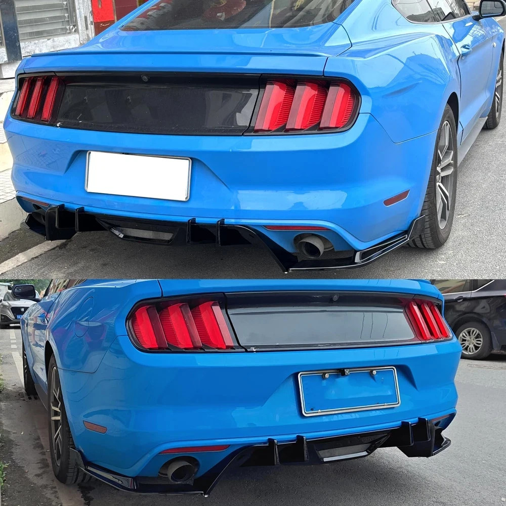 Rear Bumper Diffuser for Mustang 2015-2017 Spoiler Splitter Carbon Fiber