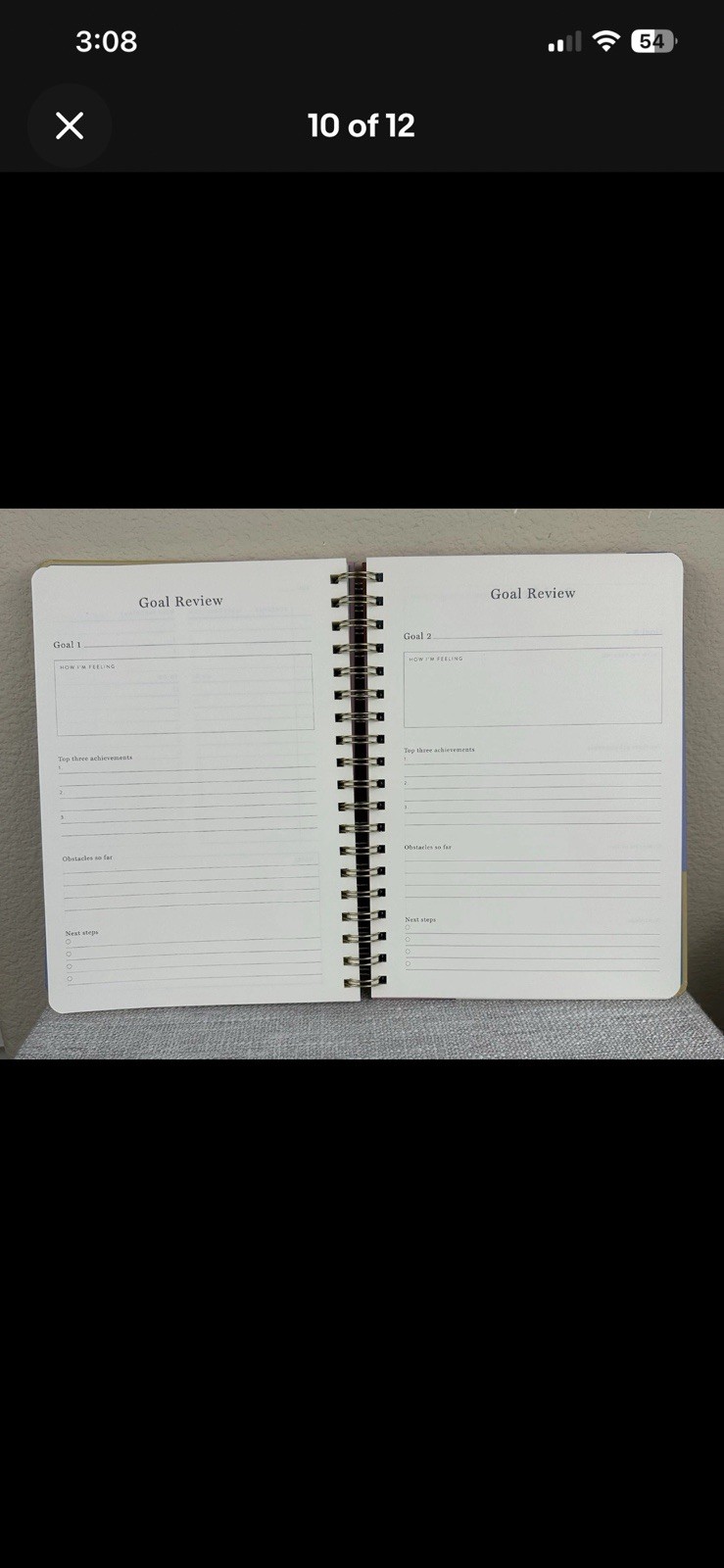 Papier Productivity Planner Spiral Bound Undated Hardcover 7″x10″ 12 Weeks 1unit