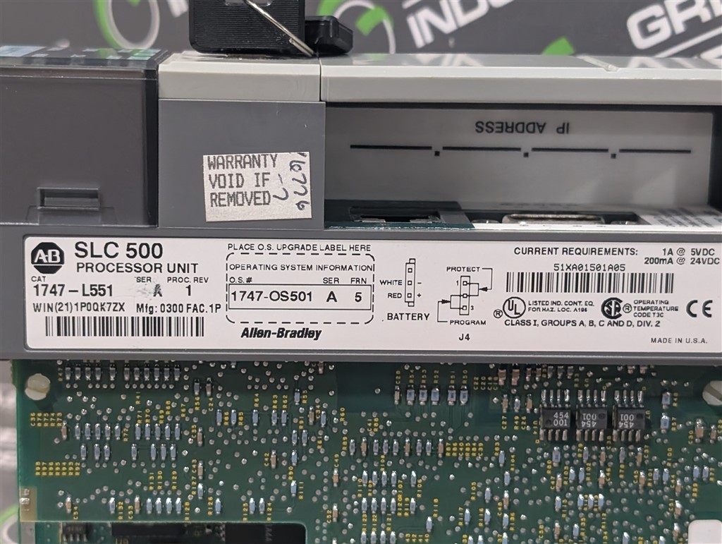 USED Allen Bradley 1747-L551/A SLC 500 Processor Unit Proc. Rev. 1 OS501