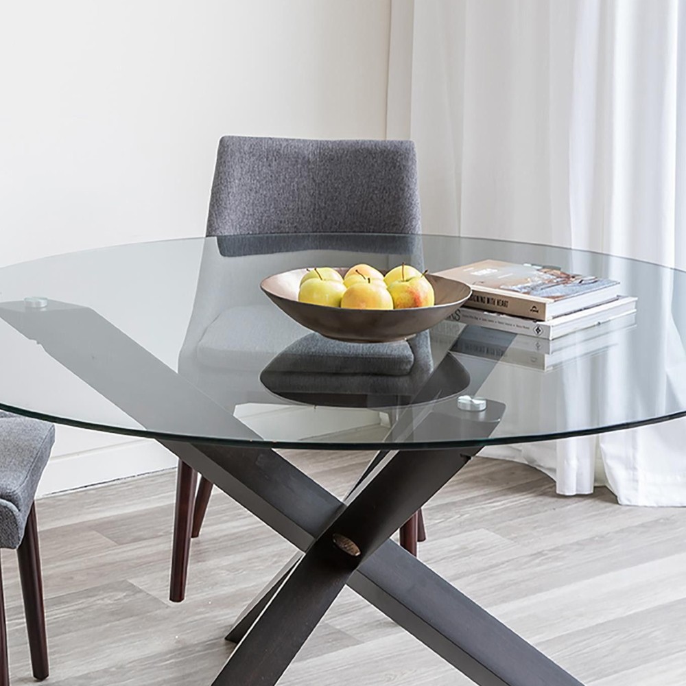 27.95 Inch Round Tempered Clear Glass Table Top Replacement Plate