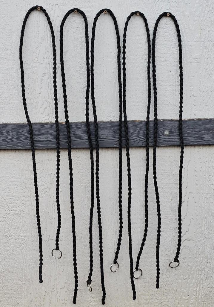 Set of 5 Paracord Piggin Strings Tie Strings Western Ranch Work Rope All Black