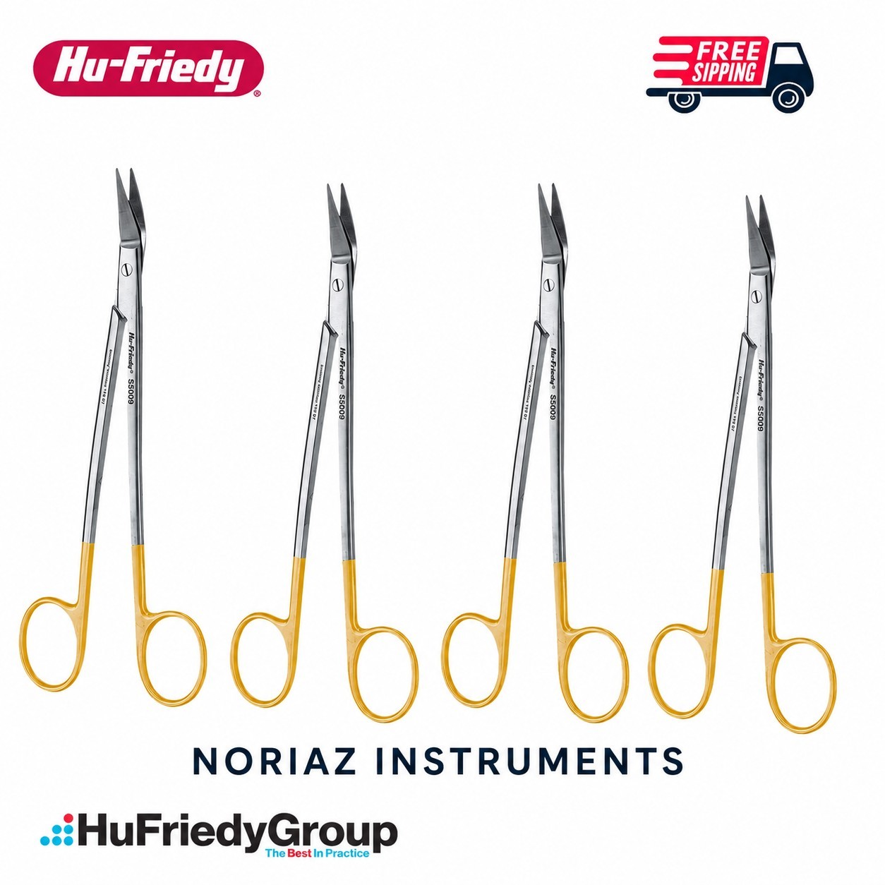 Share Hu-Friedy S5009 6″ Dean Perma Sharp Dental Surgical Scissors – 4pcs